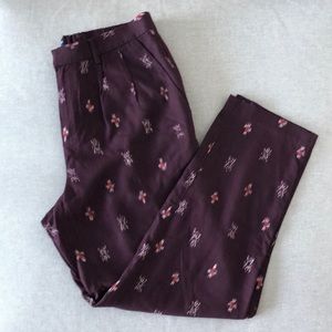Madewell Burgundy Ikat Delancey Trousers